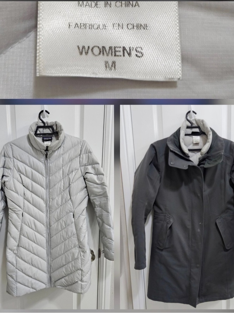 Patagonia Women’s Tres Parka Mid Length Down Gray Jacket Coat size M